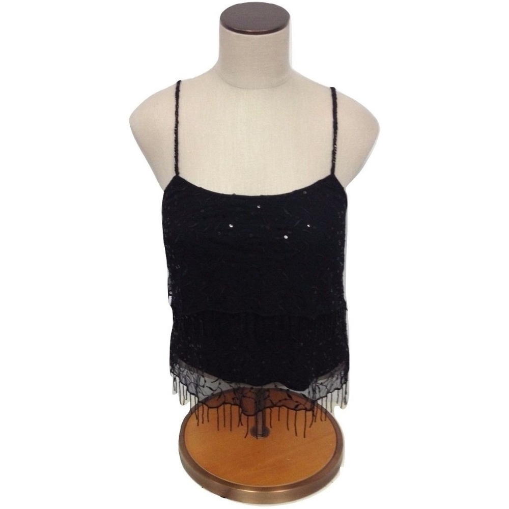 NWT Millau Sequin Tassel Fringe Crop Top Tank
